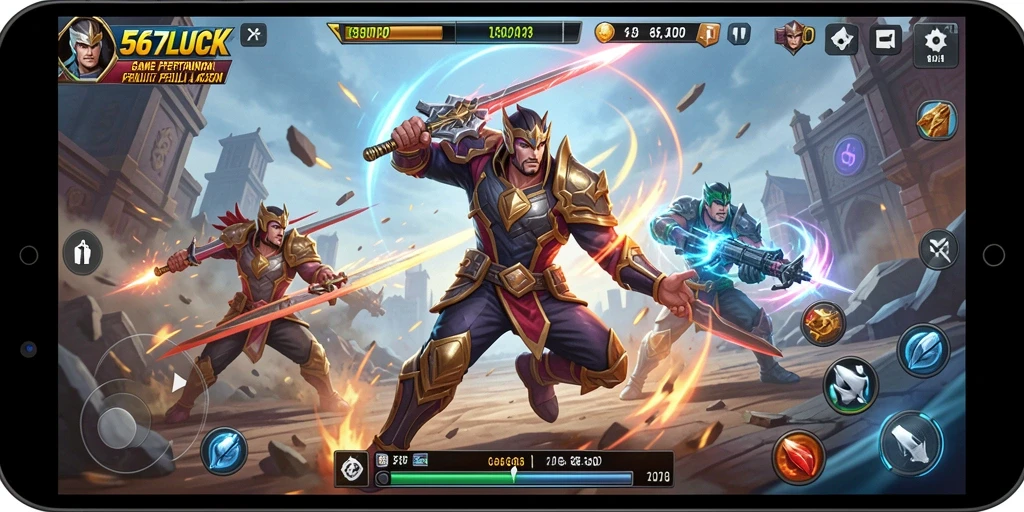 Screenshot menunjukkan aksi mendebarkan dalam pertarungan 567LUCK.