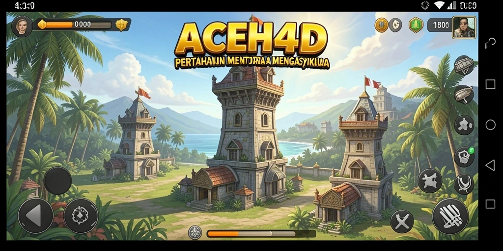 Gameplay seru ACEH4D dengan menara pertahanan yang strategis.