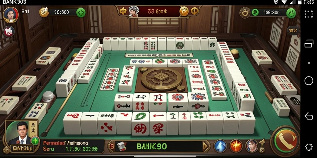 Screenshot menunjukkan momen seru dalam gameplay Mahjong di BANK303.