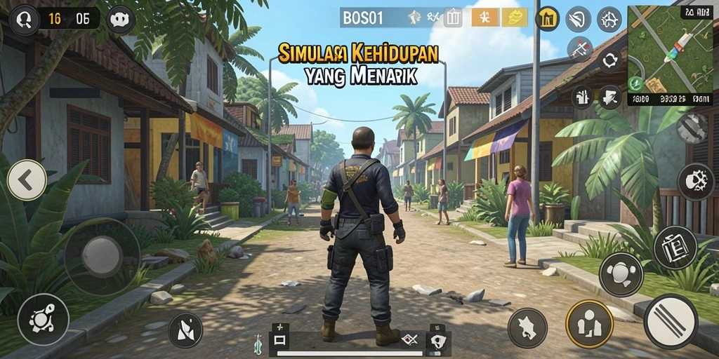 Gameplay menarik dalam simulasi kehidupan BOS01.