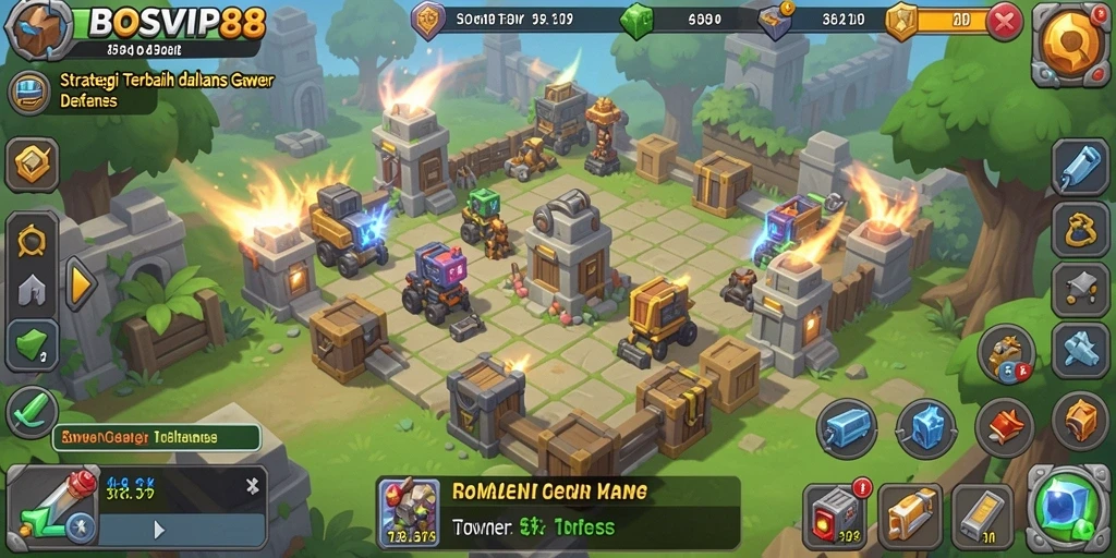Gameplay menarik di BOSVIP88 dengan strategi Tower Defense.