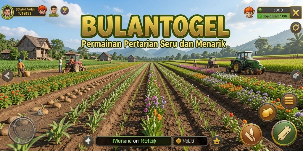 Tampilan gameplay seru di BULANTOGEL dengan aktivitas bertani yang menarik.