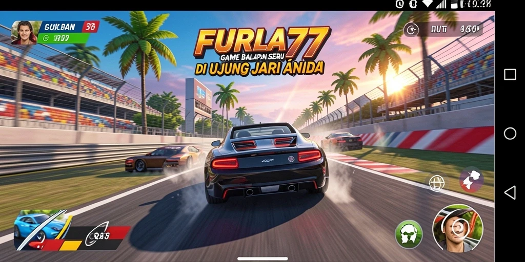 Tampilan menarik dari gameplay FURLA77 yang menampilkan aksi balapan spektakuler.