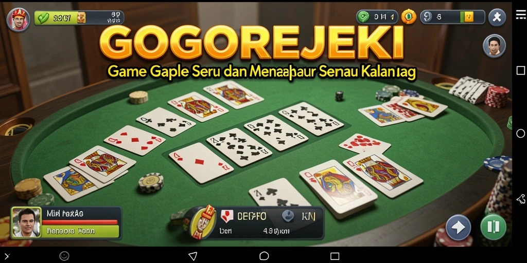 Tampilan gameplay seru GOGOREJEKI saat memainkan Gaple.