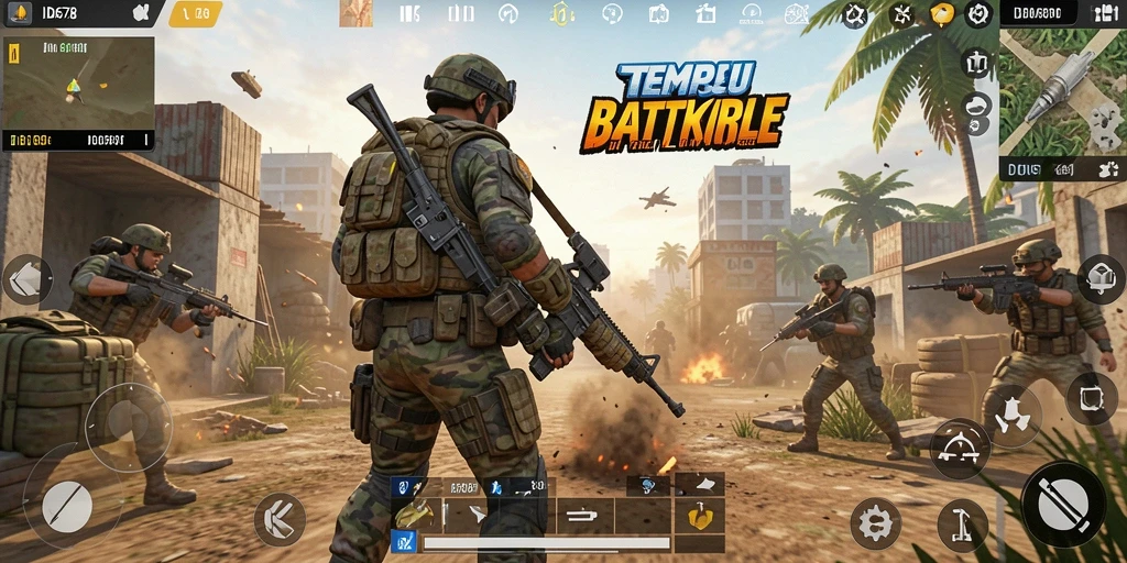 Gameplay menegangkan dalam pertempuran Battle Royale di ID678.