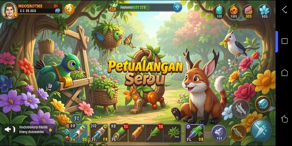 Screenshot gameplay INDOSLOT303 menunjukkan keindahan lahan pertanian yang dikelola.