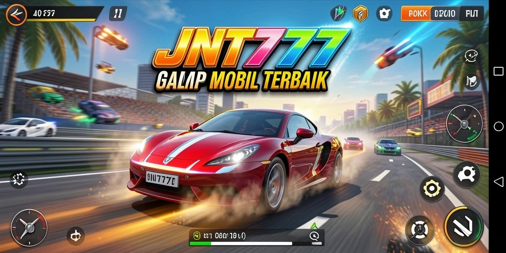 Gameplay seru balap mobil di JNT777 dengan lintasan menarik.
