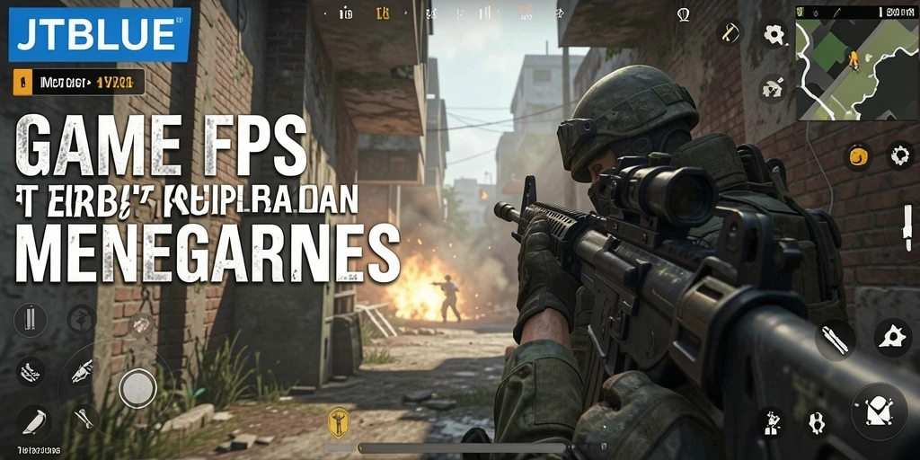 Tangkapan layar menunjukkan aksi menegangkan dalam JTBLUE, permainan FPS yang mendebarkan.