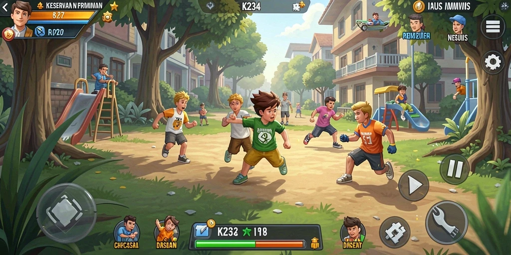 Tampilan seru dari gameplay K234 saat bermain Casual.