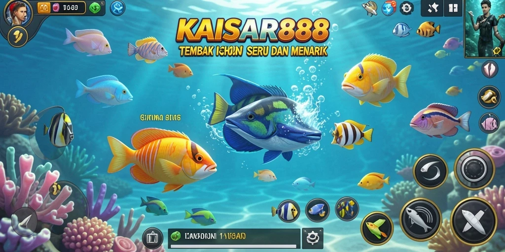 Screenshot gameplay KAISAR888 dengan aksi seru Tembak Ikan.
