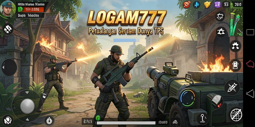 Screenshot LOGAM777 menampilkan aksi seru dalam permainan TPS.