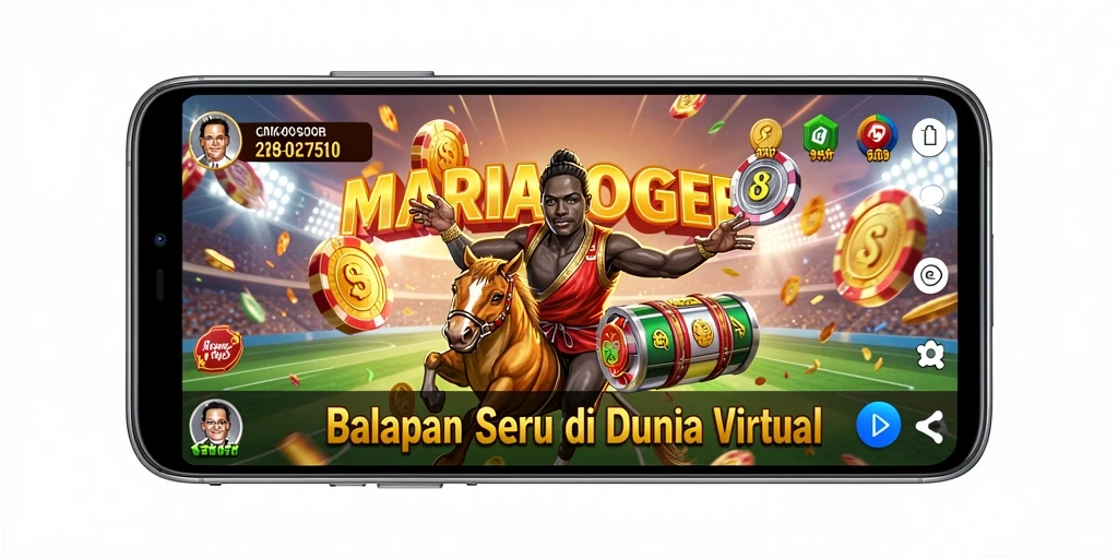 Tampilan gameplay seru dalam MARIATOGEL saat balapan di lintasan.