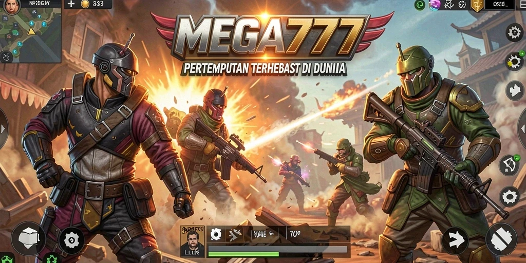 Screenshot gameplay MEGA777 yang menampilkan pertarungan seru di medan perang.