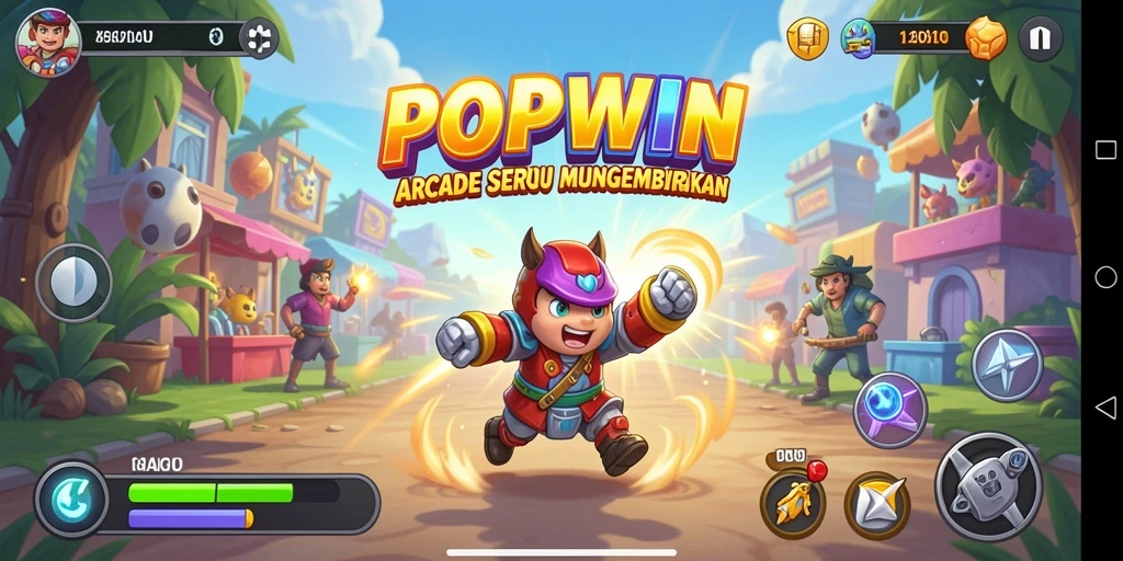 Tampilan seru gameplay arcade di POPWIN dengan berbagai level menantang.