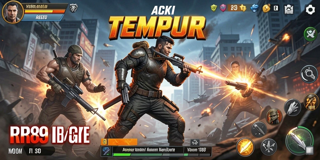 Screenshot utama RR89 menampilkan aksi tempur yang mendebarkan dalam gaya TPS.