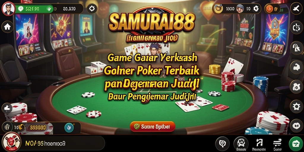Tampilan gameplay Poker yang realistis dan mendebarkan di SAMURAI88.