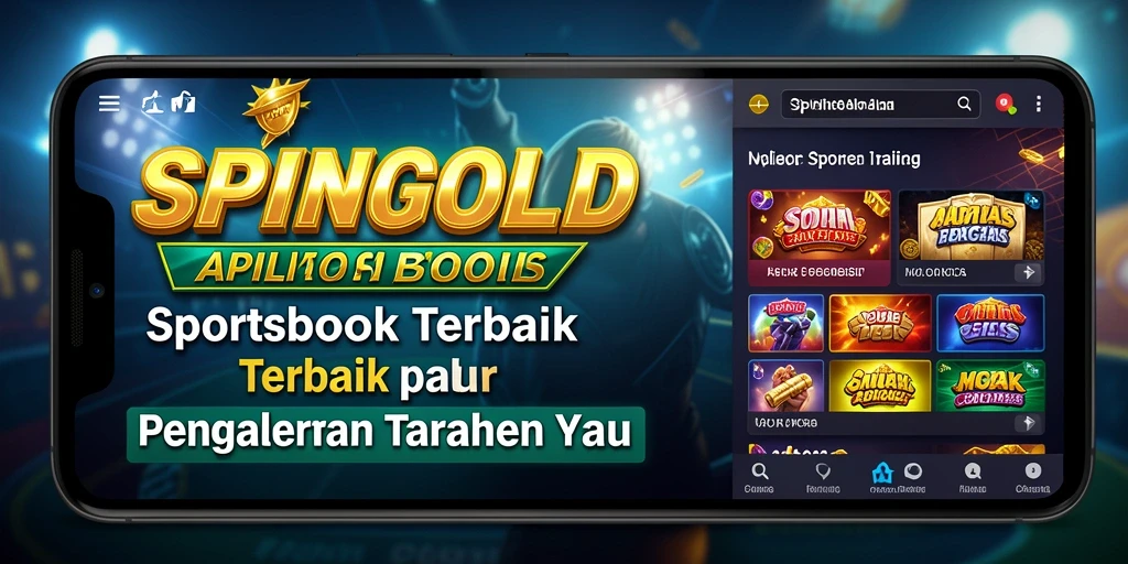Screenshot utama SPINGOLD menunjukkan pengguna yang memasang taruhan pada pertandingan olahraga.