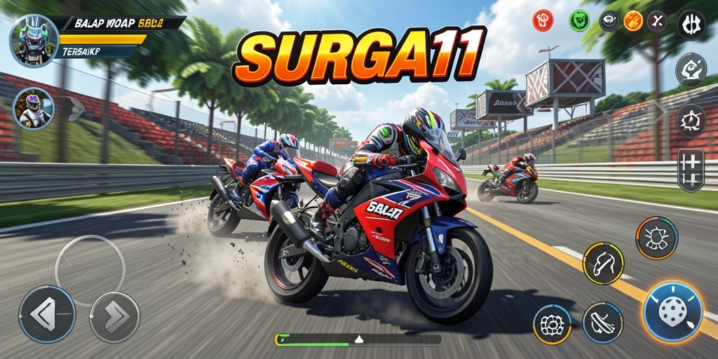 Tampilan mendebarkan dari balapan motor dalam SURGA11.