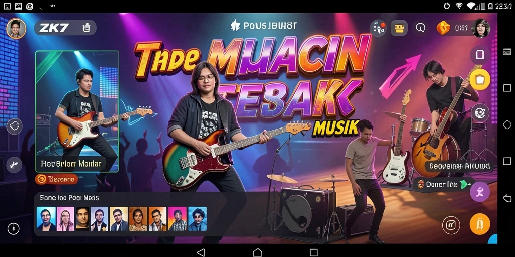 Tampilan gameplay ZK7 yang seru dengan berbagai lagu musik.
